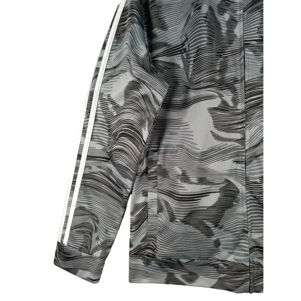 Adidas Camo Tricot Training Jacket Youth XL Full Zip Gray White AG6330 Boy